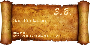 Sas Bertalan névjegykártya